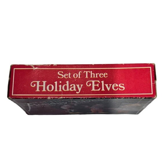 💥231 Emson Vintage Set of 3 Christmas Elf Dwarf Christmas Tree Ornaments - Picture 5 of 6